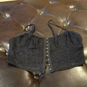 Garage Black Lace Crop Top